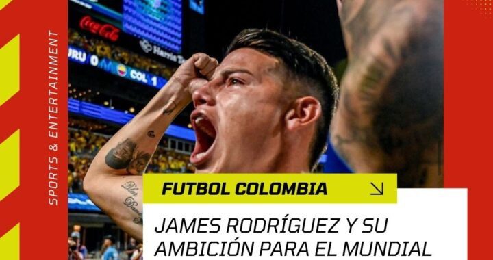 James Rodríguez hablando sobre el Mundial 2026 en una transmisión en vivo.