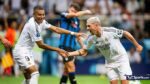 Kylian Mbappé celebra su primer gol oficial con el Real Madrid en la Supercopa Europea 2024.