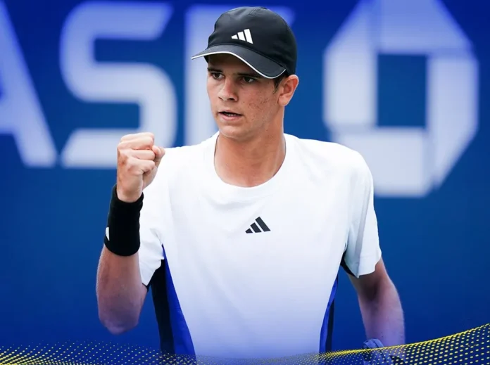 Rafa Jódar celebrando su victoria en la final del US Open Junior.