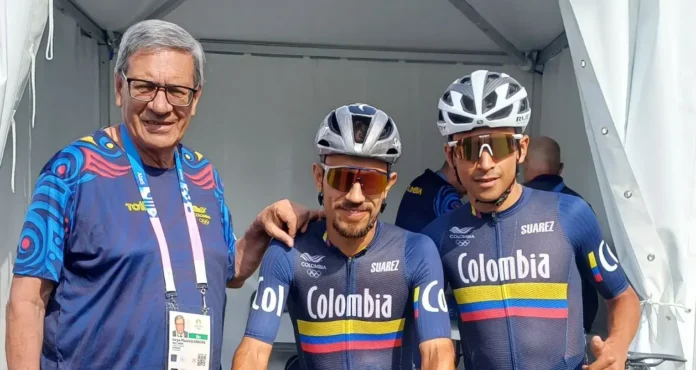 Ciclistas colombianos compitiendo en el Mundial de Ciclismo 2024 en Suiza.